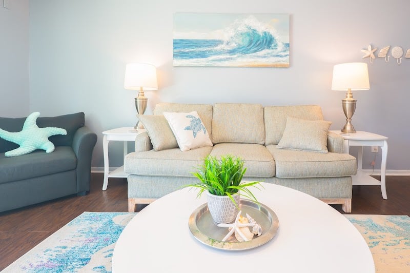 Sleeper sofa in Tropical Tides at Sundial Suites Panama City Beach