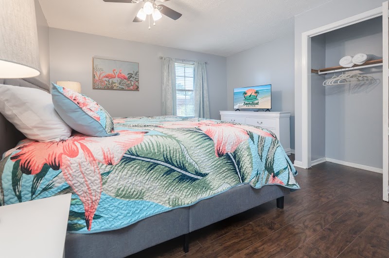 Closet and storage detail in Tropical Tides at Sundial Suites