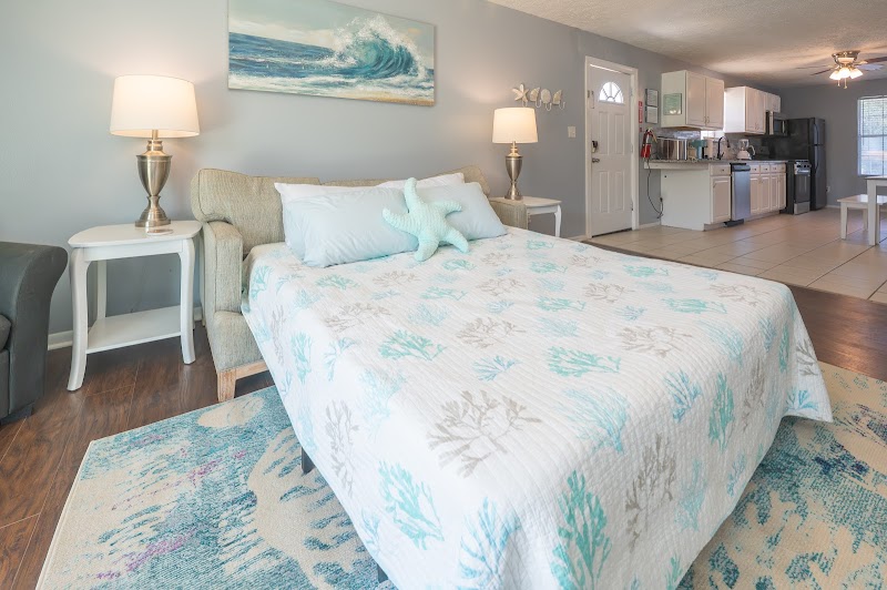 Closet and storage detail in Tropical Tides at Sundial Suites