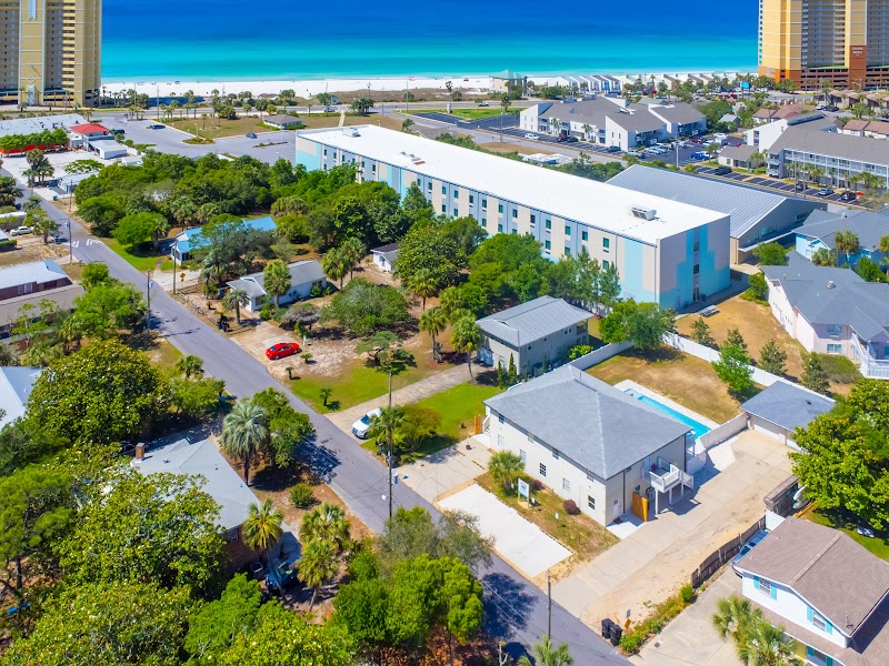 Aerial view of the West End of Panama City Beach near Sundial Suites