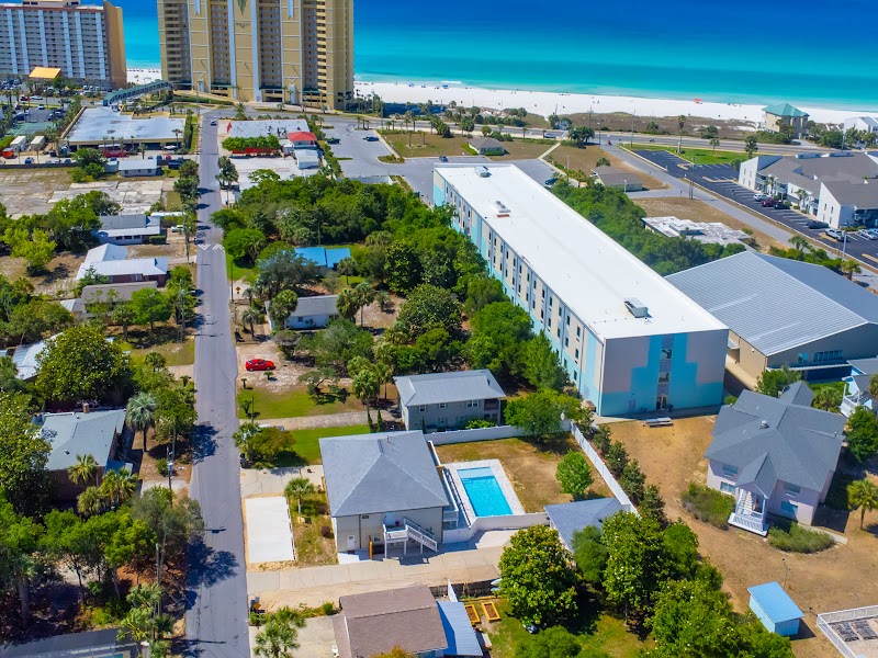 Aerial view of Sundial Suites at 318 Sundial Street Panama City Beach