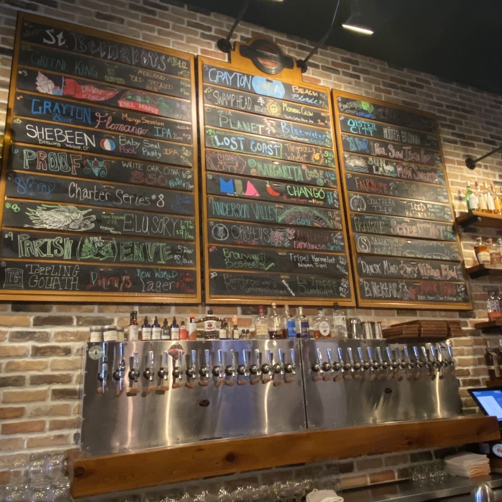 The Craft Bar tap list and bar in PCB